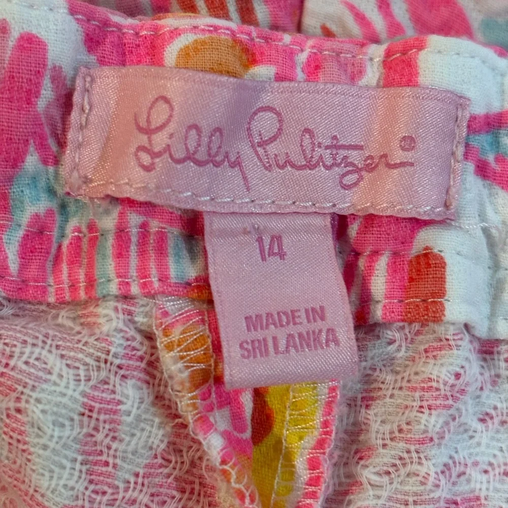 LILLY PULITZER Sz 14 Girls Vibrant Pink Patterned Shorts